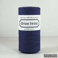 Хлопковый шнур от Divine Twine - Navy Solid, 1 мм, цвет синий, 1м
