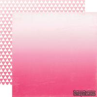 Лист скрапбумаги от Echo Park - Hot Pink Ombre, 30х30 см