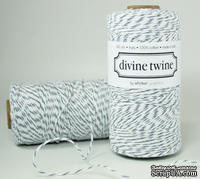 Хлопковый шнур от Divine Twine - Oyster Gray, 1 мм, цвет серый//белый, 1м