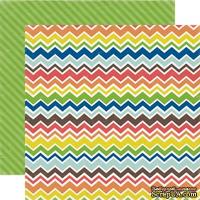 Лист двусторонней скрапбумаги от Echo Park,Classy Chevron, Paper & Glue, 30х30 см