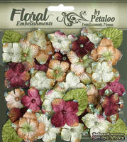 Набор цветов Petaloo - Velvet Hydrangeas Collection Maroon, 40 шт.
