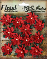 Набор объемных цветов Petaloo Mini Red Poinsettias (пуансеттии)
