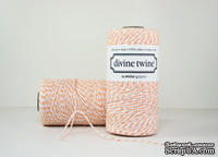 Хлопковый шнур от Divine Twine - Cotton Peach, 1 мм, цвет персиковый/белый, 1м - ScrapUA.com