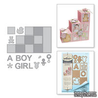 Ножи от Spellbinders – Shapeabilities Baby Step Block Card Etched Dies Thoughtful Expressions by Marisa Job