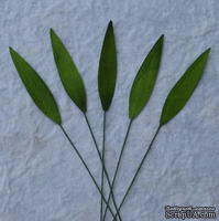 Трава, цвет зеленый, размер - 8x3мм, 10 шт. - ScrapUA.com