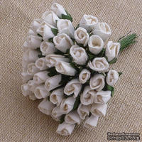 Буточники розы, цвет белый, диаметр - 4мм, 10 шт.