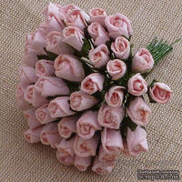 Закрытые бутоны роз, цвет нежно-розовый, 8 мм, 10 штук