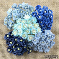 Набор цветочков Sweetheart, голубой микс, 10 мм, 100 шт.