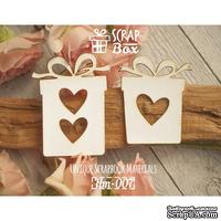 Чипборд ScrapBox - Подарки с сердечками