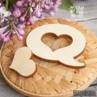 Деревянный декор ScrapBox - Бабл с сердечком Wfo-005