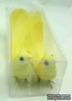 Украшение от Scrapberry's - Птички с акриловыми камушками, Желто - лимонные