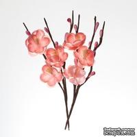 Цветы вишни на веточке, тканевые, розовые, 2 шт. - ScrapUA.com