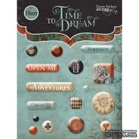 Эпоксидные наклейки Time to Dream(eng.) от Scrapmir, 16 шт