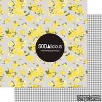 Лист скрапбумаги SODAlicious - Flower Power - hounstooth yellow mellow, двусторонний, 30х30 см