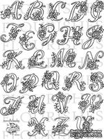 Набор акриловых штампов от Flourishes - Letters in Blossom
