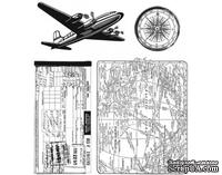 Резиновые штампы от Stampers Anonymous - Tim Holtz - Air Travel, 4 шт