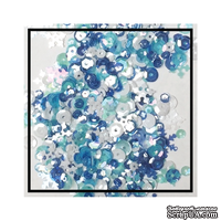 Набор для декорирования от Studio Katia -- Пайетки - Winter Wonderland - Sequins Fusion, блестки 4 мм, 6 мм; снежинки 10 мм