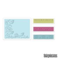 Набор папок для тиснения от Sizzix - Textured Impressions Embossing Folders 4PK - Peacock Vine Set , 4 шт.