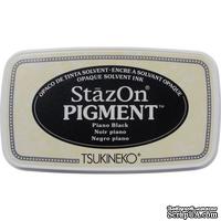 Пигментные чернила Tsukineko - StazOn Pigment Ink Pad - Piano Black - ScrapUA.com
