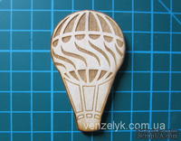 Деревянное украшение от Вензелик - Воздушный шар 01, 37x59 мм