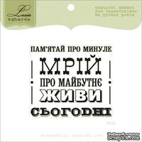 Акриловый штамп Lesia Zgharda T210 Пам&#039;ятай про минуле, мрій про майбутнє, живи сьогодні, размер 5,7х5 см. - ScrapUA.com