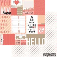 Лист двусторонней скрапбумаги Teresa Collins Designs - You Are My Happy - Hello Tags, 30х30 см