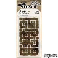 Маска Tim Holtz  - Stampers Annon Layered Stencil 4.125&quot;X8.5&quot; - Tiles - Плитка - ScrapUA.com