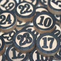 Набор украшений от Maya Road - Wood Bingo Calendar Numbers (адвент календарь), цвет черный, 31 шт. - ScrapUA.com