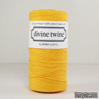 Хлопковый шнур от Divine Twine - Yellow Solid, 1 мм, цвет желтый, 1м