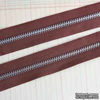 Тесьма с молнией Zipper Trim - Earth Brown, цвет коричневый, ширина 13 мм, длина 90 см