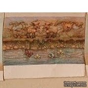 Картинки на льне - Оленята у пруда, арт.068 - №2, 20х19 см