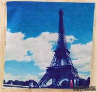 Картинки на льне - Эйфелева башня на голубом, арт.019, 20х20 см - ScrapUA.com