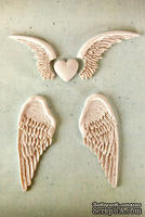 Набор гипсовых украшений от Prima - Shabby Chic Resin Treasures Angel Wings - Ангельские крылья, 5 шт.
