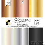Набор фольгированного кардстока от DCWV - Metallics Foil Solid, 15х15 см, 6 цветов, 20 листов - ScrapUA.com