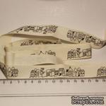Лента от Thailand - Black House Print Cotton Ribbon Label String, 1 метр - ScrapUA.com