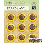 Наклейки от K&amp;Company - Tim Coffey Foliage- Sunflowers Clearly Yours - ScrapUA.com