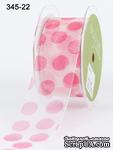 Лента Sheer/Jumbo Dot - Hot Pink, цвет: розовый, ширина 3,8 см, 90 см - ScrapUA.com