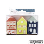 Набор резиновых штампов от American Crafts в форме домиков - Lovely Day Collection - Wood House Stamp Set - ScrapUA.com