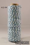 Хлопковый шнур от Baker&#039;s Twine - Turquoise, 2 мм, цвет бирюза/белый, 1 м - ScrapUA.com