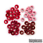 Люверси - WeRM - Aluminum Red, 60 штук, 4 червоних кольори - ScrapUA.com