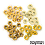 Люверсы - WeRM - Aluminum Yellow, 60 штук, 4 оттенка - ScrapUA.com