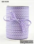 Лента Solid/Diagonal Stripes, цвет фиолетовый/белый, ширина 3 мм, длина 90 см - ScrapUA.com