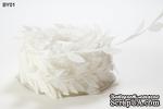Лента LEAVES, цвет WHITE, 90см  (дина листика 12 мм) - ScrapUA.com