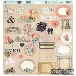 ЦЕНА СНИЖЕНА! Лист наклеек из чипборда Prima - Something Blue - Chipboard Pieces - ScrapUA.com