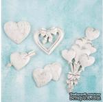 Набор украшений от Prima Marketing - Shabby Chic Treasures Resin Embellishments - Hearts,  5 шт - ScrapUA.com