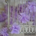Лента с цветами из шифона, цвет сиреневый, 6 цветков - ScrapUA.com