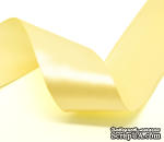 Атласная лента Pale Yellow, цвет желтый, ширина 70,7 мм, длина 90 см - ScrapUA.com