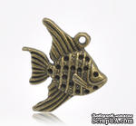 Металлическое украшение/подвеска &quot;Золотая рыбка&quot; 21мм x 19мм, античная бронза, 1 шт. - ScrapUA.com
