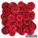 Набор декоративных пуговиц Dress It Up - Red - ScrapUA.com