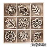 Набор деревянных украшений dpCraft (Dalprint) - Leaves, 45 шт. - ScrapUA.com